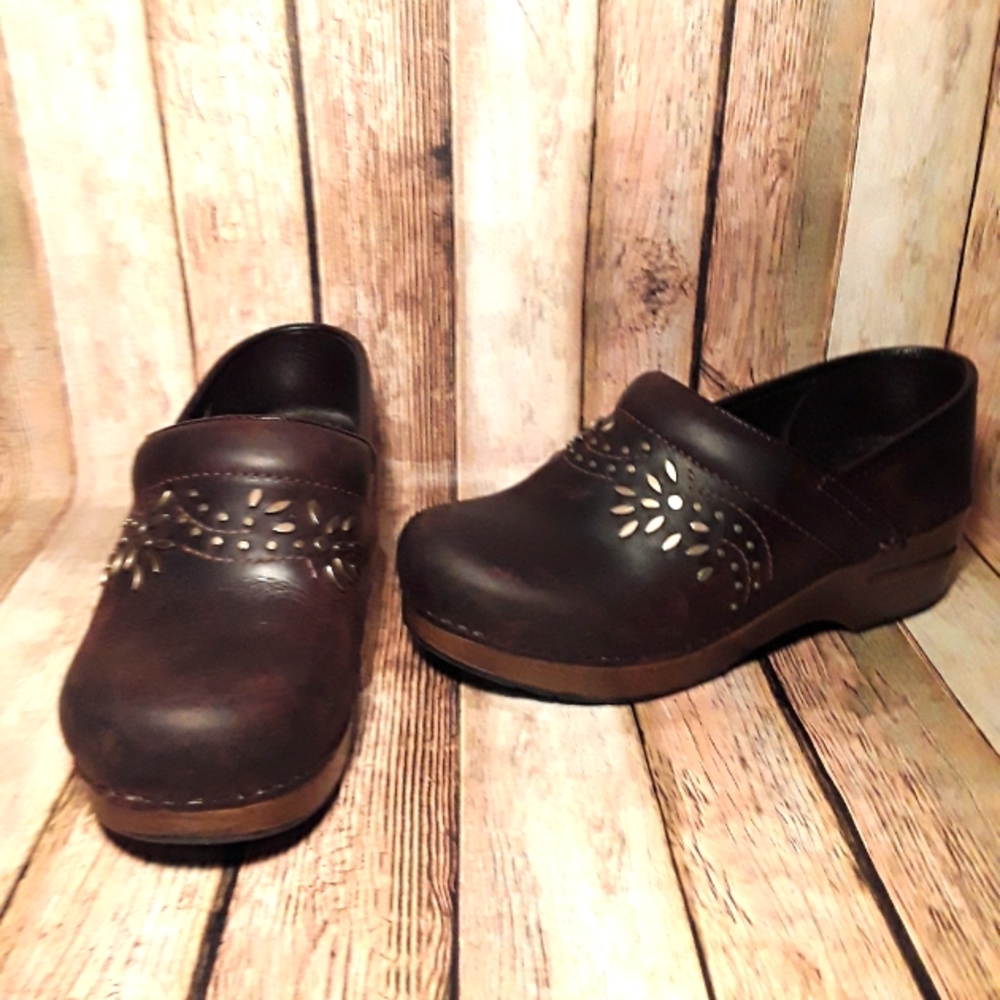 Dansko Brown Leather Clogs Size 36